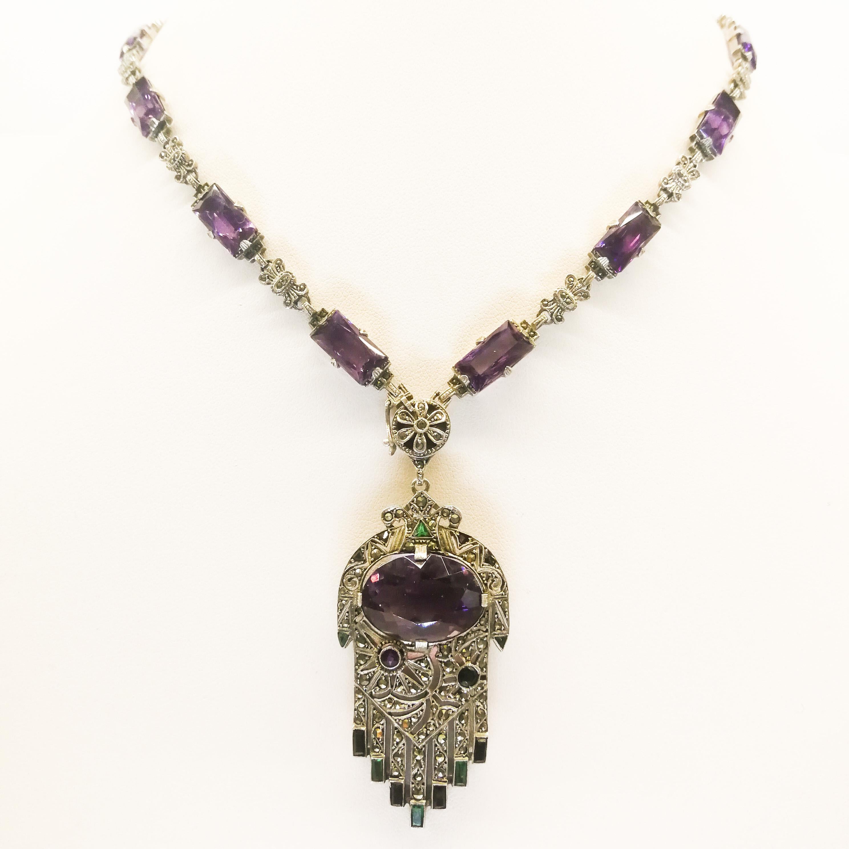 art deco amethyst necklace