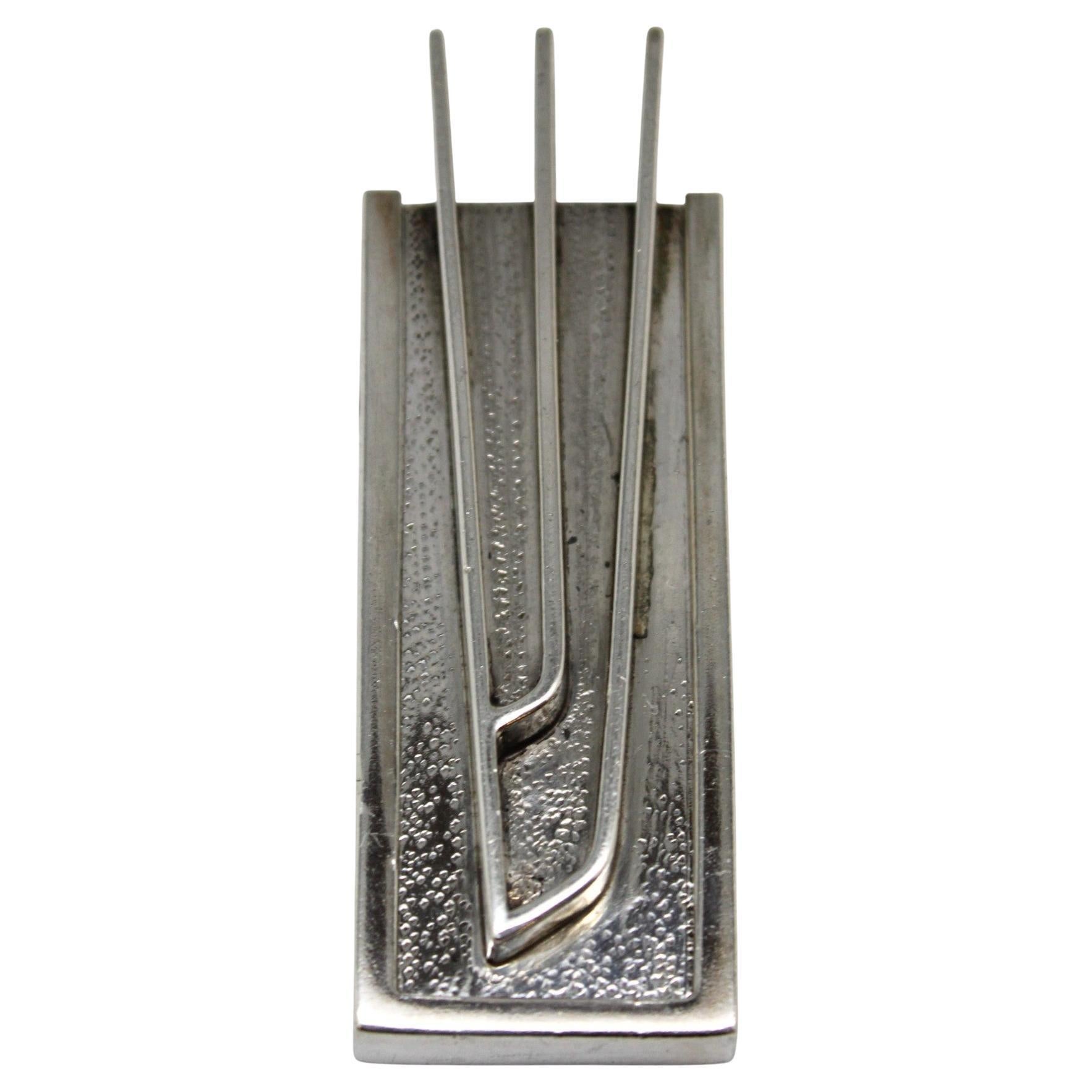 A Silver Mezuzah Case Attributed to David Heinz Gumbel c. 1950 For Sale