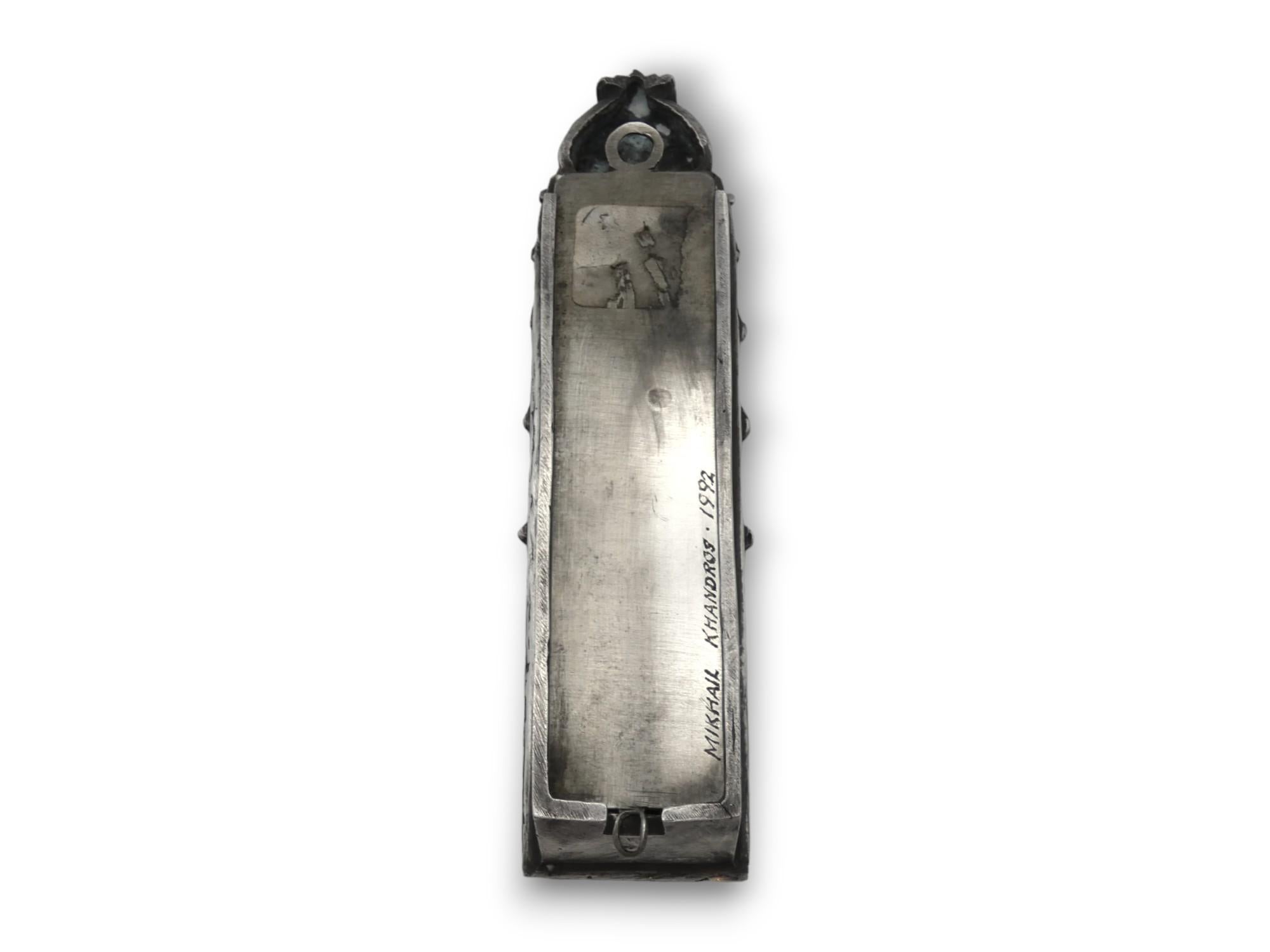 A Silver Mezuzah Case by Mikhail Khandros, 1992 For Sale 1