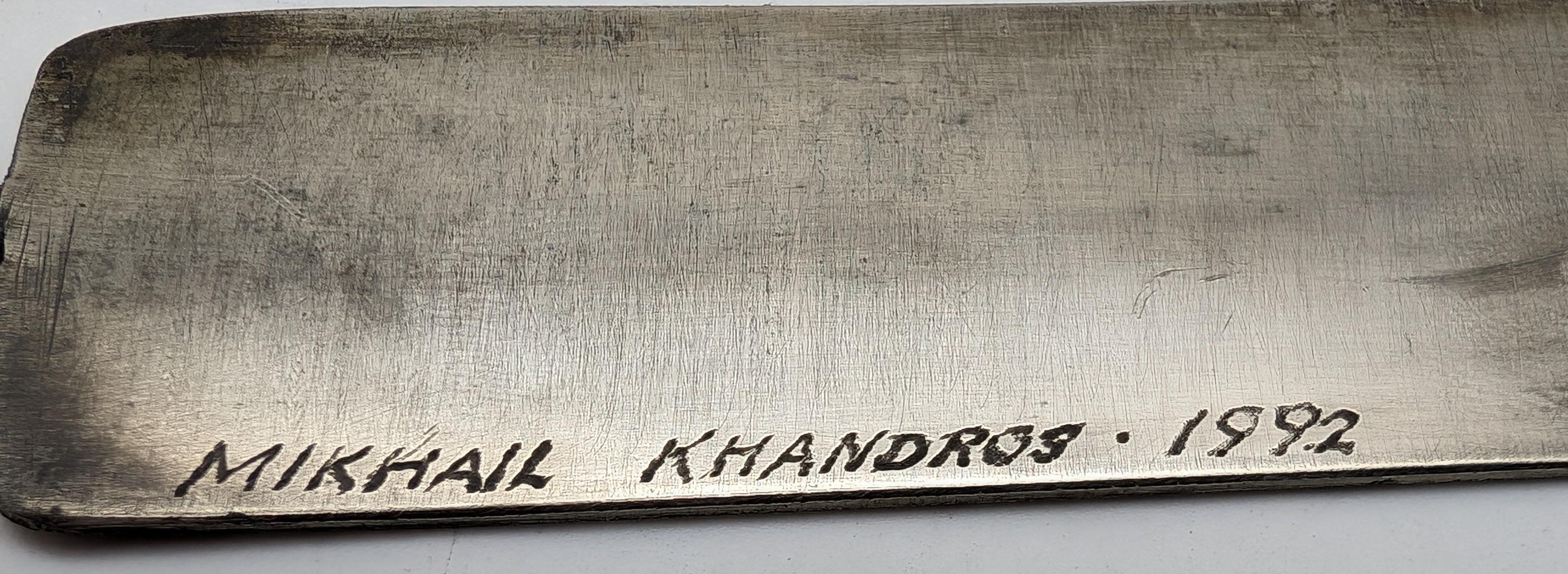 A Silver Mezuzah Case by Mikhail Khandros, 1992 For Sale 2