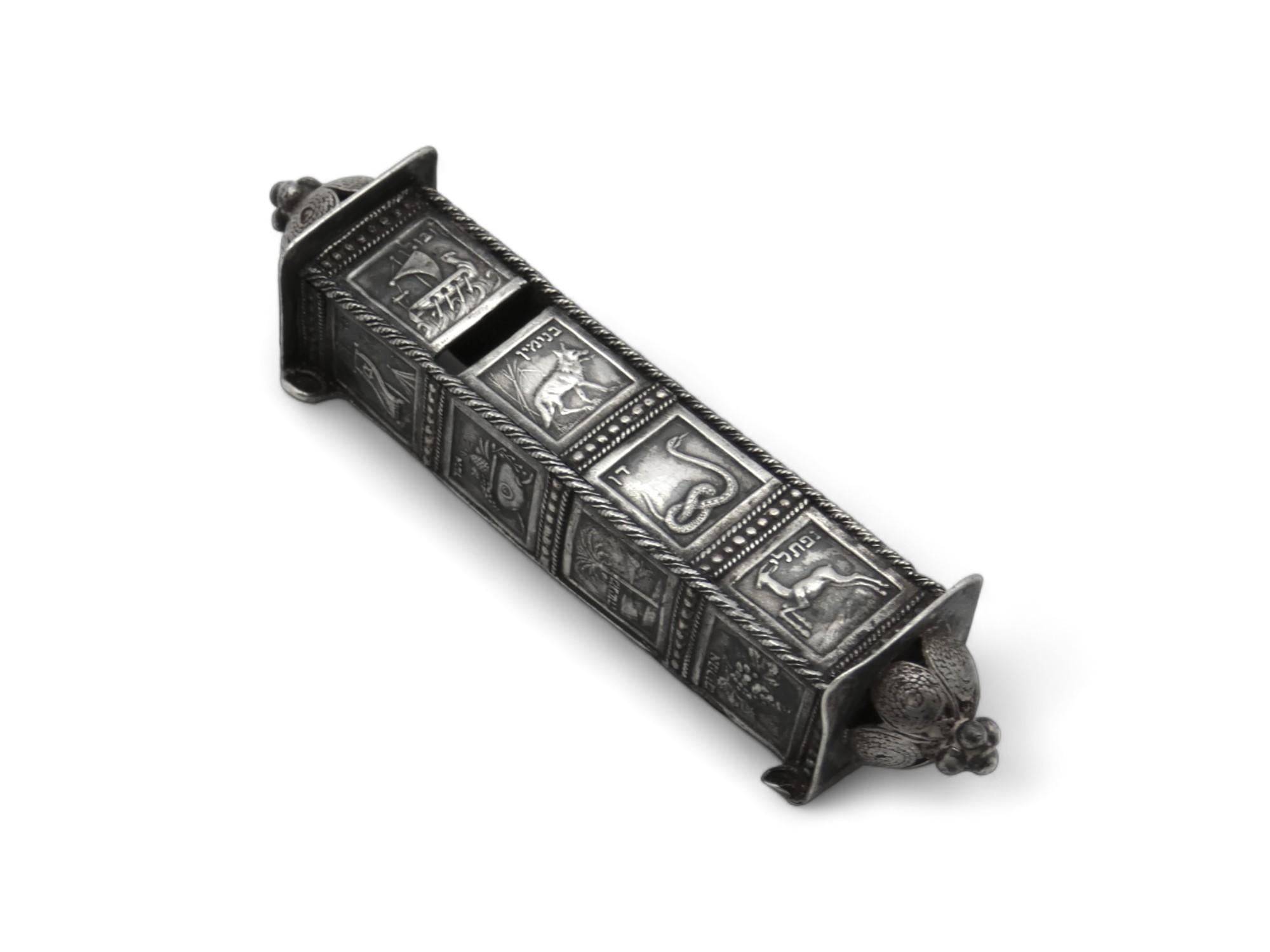 Estuche de plata para mezuzá de Stanetzky, Isarel, circa 1950 Israelí en venta