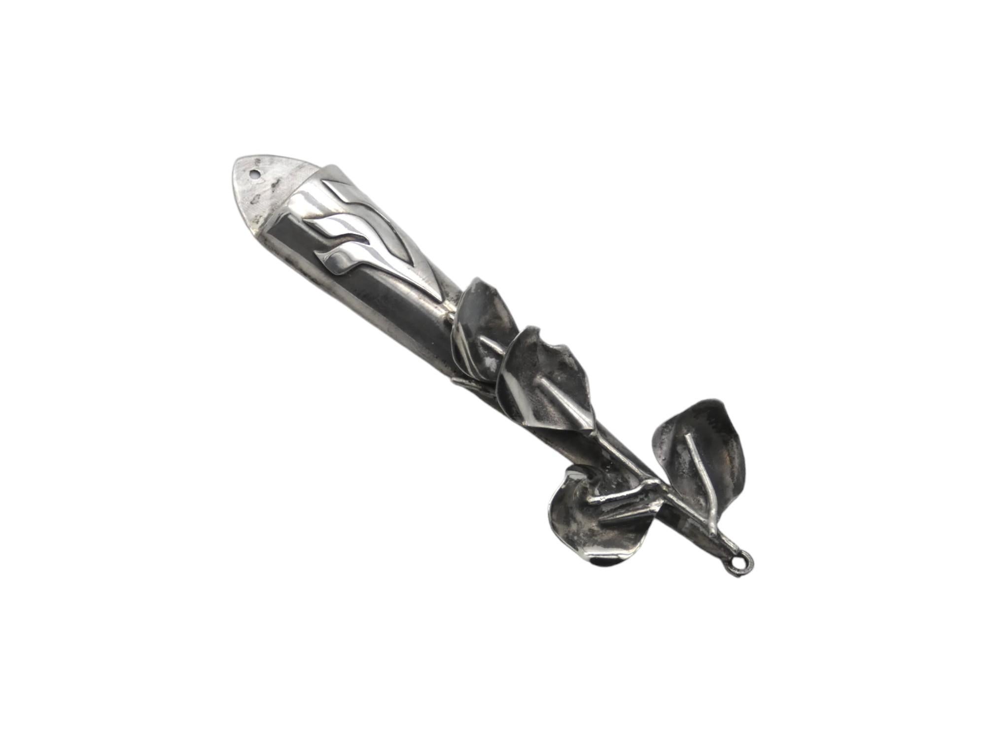 Estuche de plata para mezuzá, Israel 2ª mitad del siglo XX Silver en venta