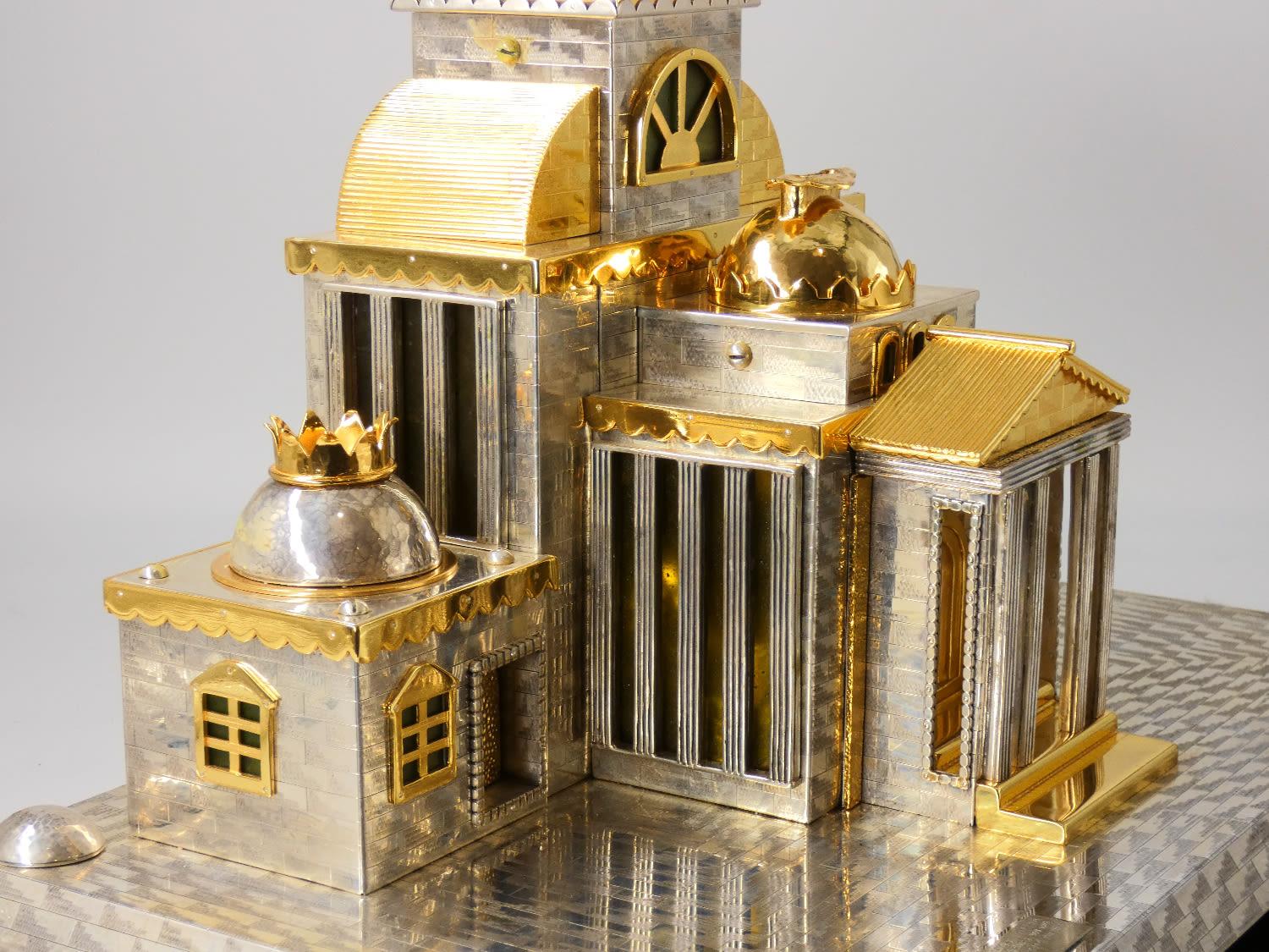 A  Silver Model of the Holy Temple, Shuki Freiman, Jerusalem, Circa 2010 For Sale 7