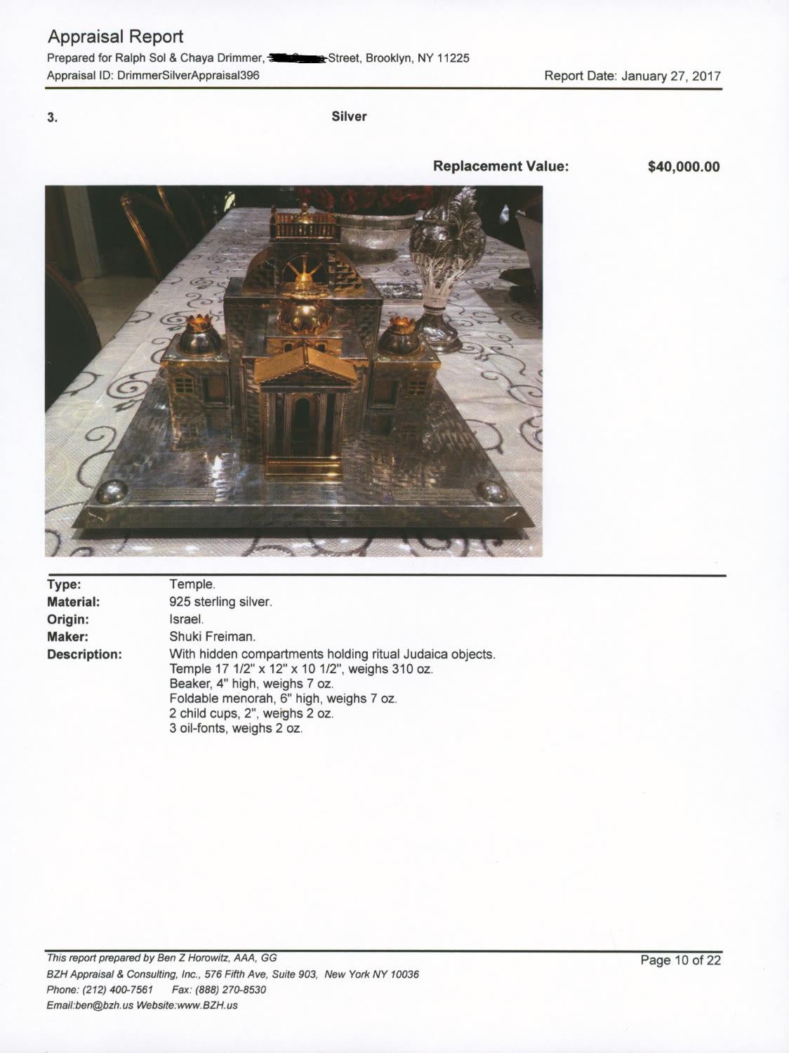 A  Silver Model of the Holy Temple, Shuki Freiman, Jerusalem, Circa 2010 For Sale 9