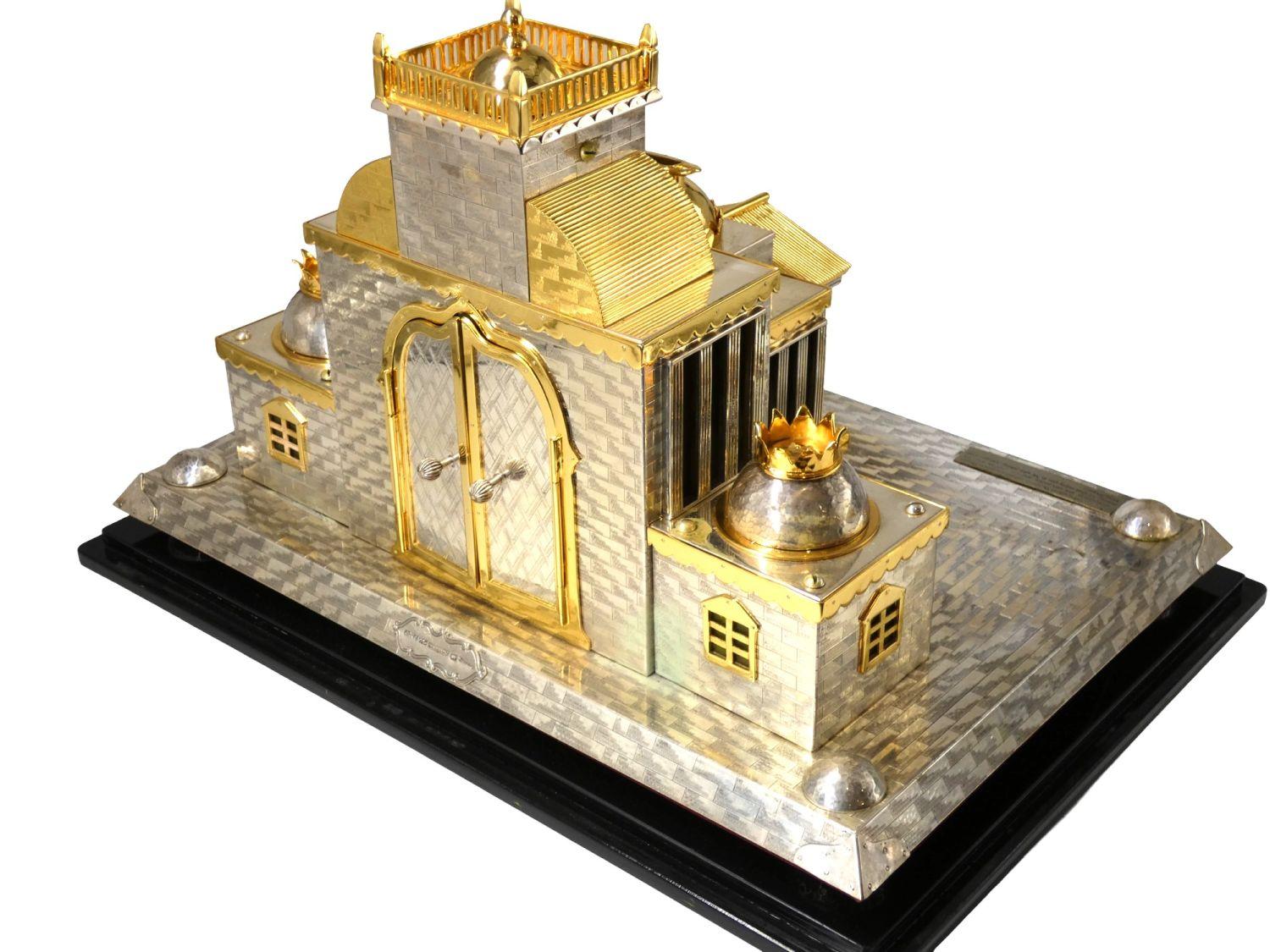 Post-Modern A  Silver Model of the Holy Temple, Shuki Freiman, Jerusalem, Circa 2010 For Sale