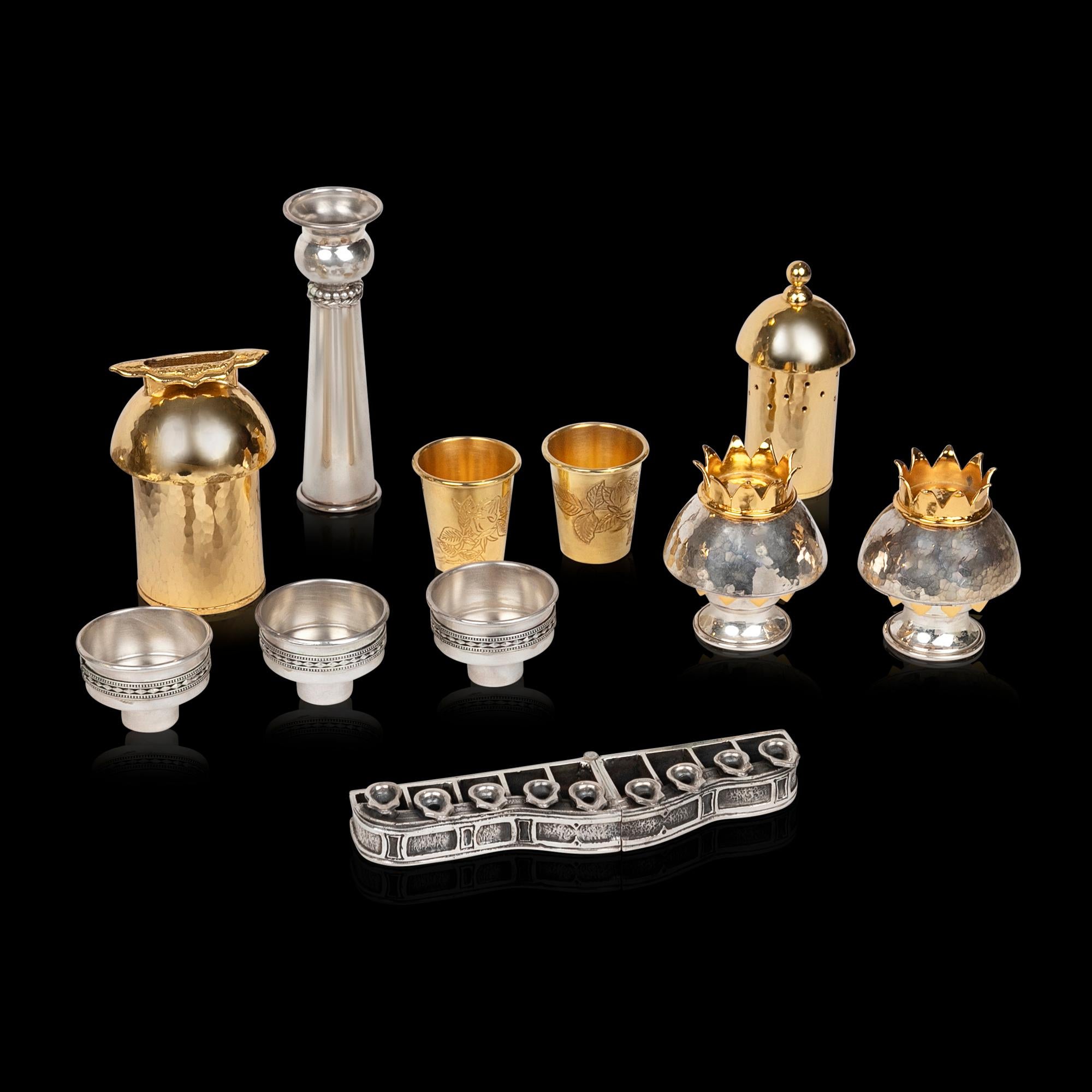 Gilt A  Silver Model of the Holy Temple, Shuki Freiman, Jerusalem, Circa 2010 For Sale