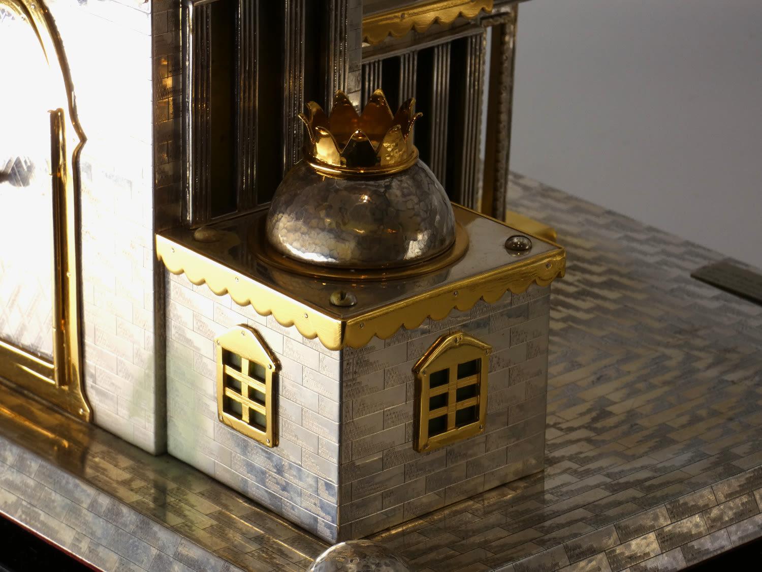 Contemporary A  Silver Model of the Holy Temple, Shuki Freiman, Jerusalem, Circa 2010 For Sale