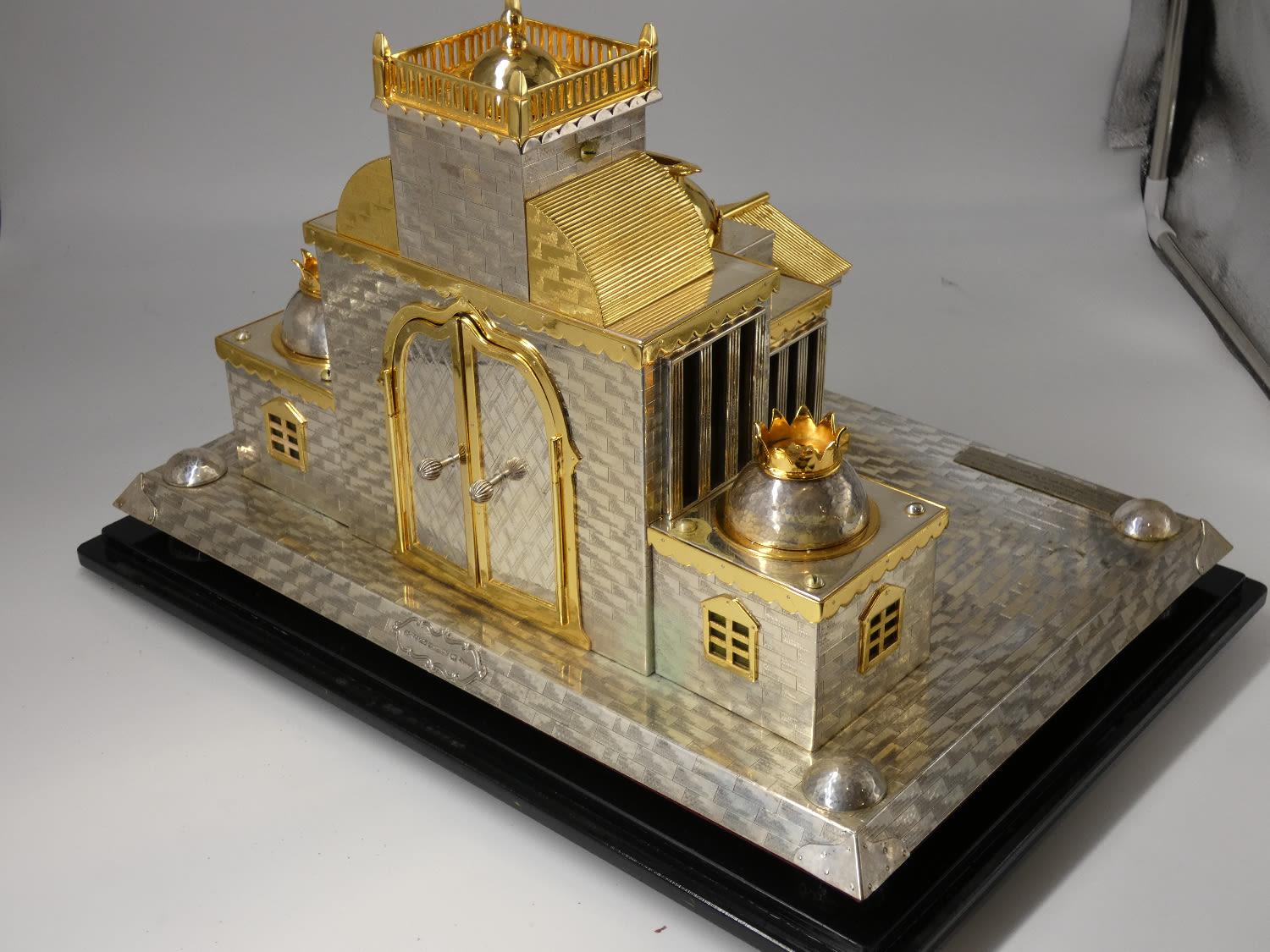 Sterling Silver A  Silver Model of the Holy Temple, Shuki Freiman, Jerusalem, Circa 2010 For Sale