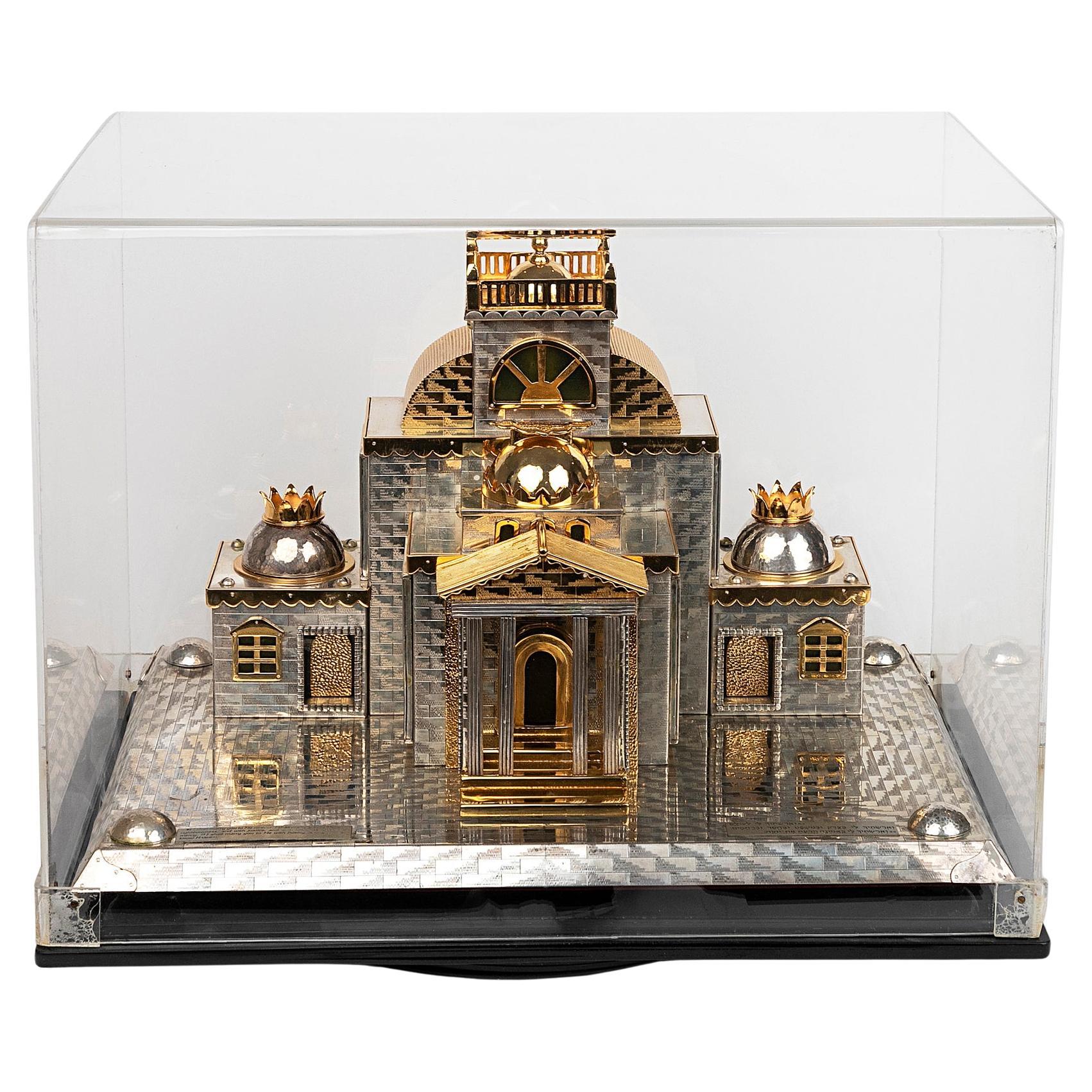 A  Silver Model of the Holy Temple, Shuki Freiman, Jerusalem, Circa 2010 For Sale