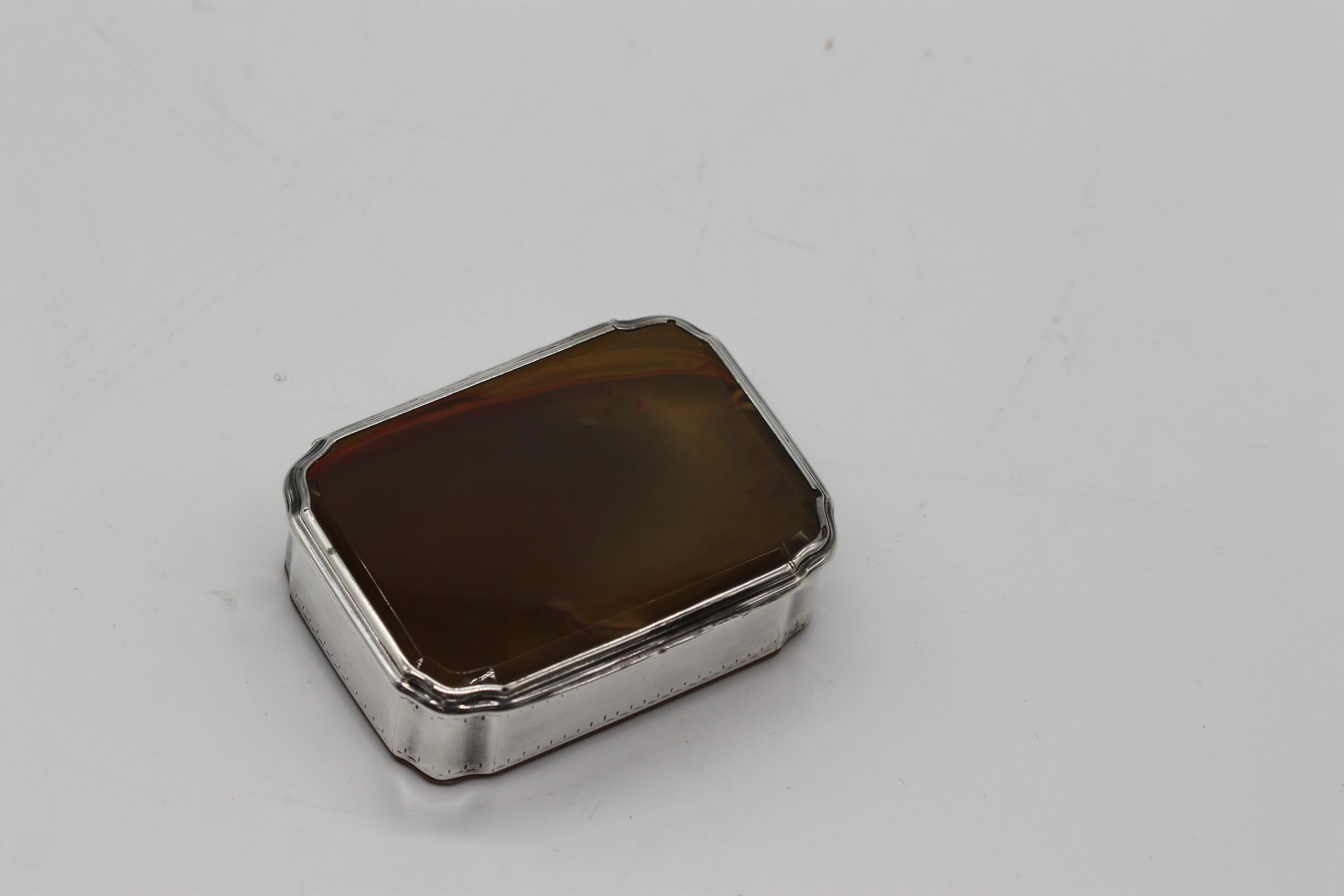 Silver-Mounted Agate Box, Probably English, circa 1870 For Sale 5