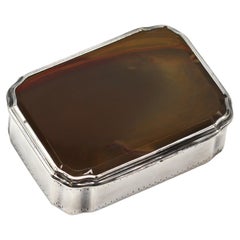 Silver-Mounted Agate Box, Probably English, circa 1870