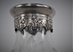 A Silver Mounted Art Nouveau Cut Glass Vase