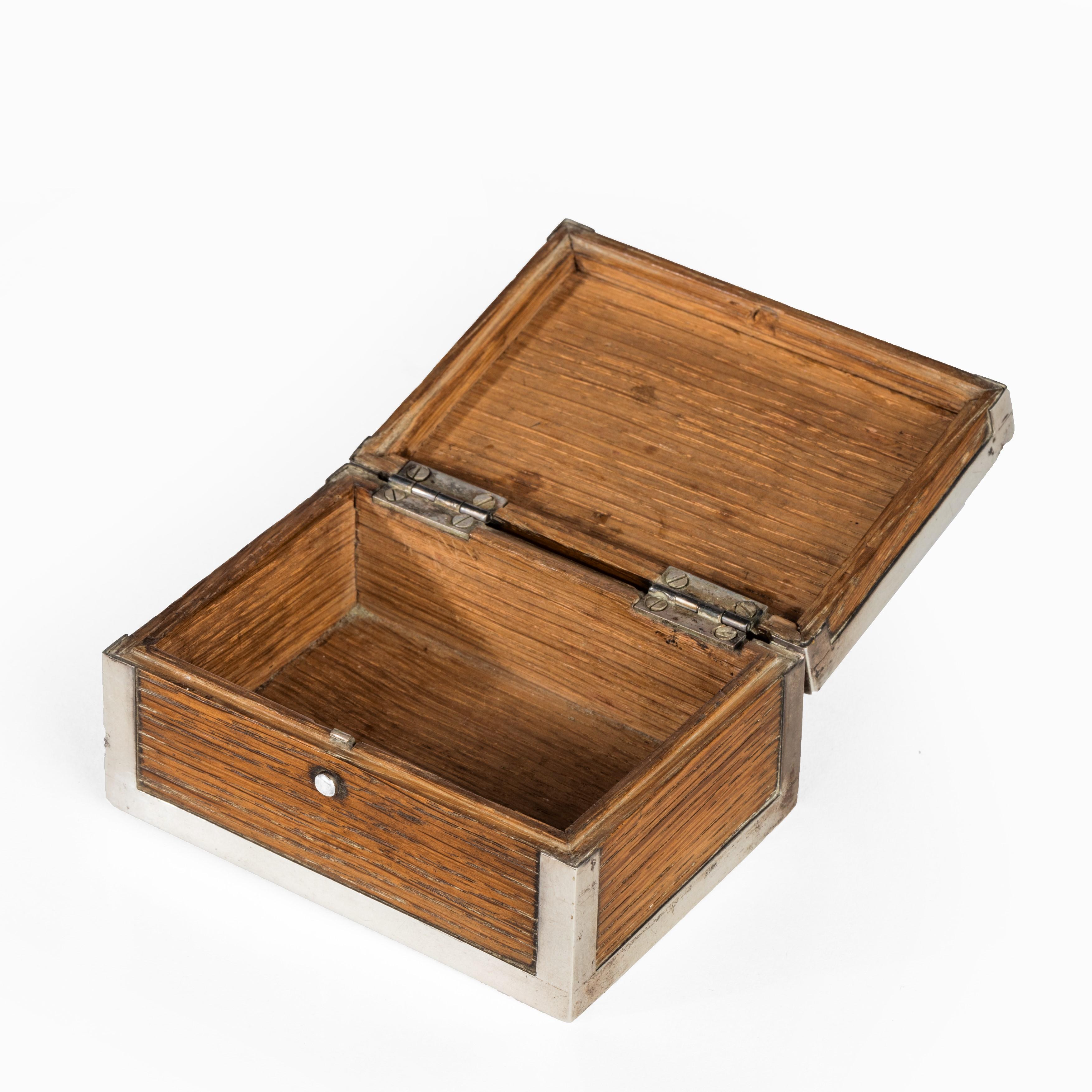 Hong Kong Silver Mounted Oak Box from the Ship's Timbers of Hms Victor Emmanuel