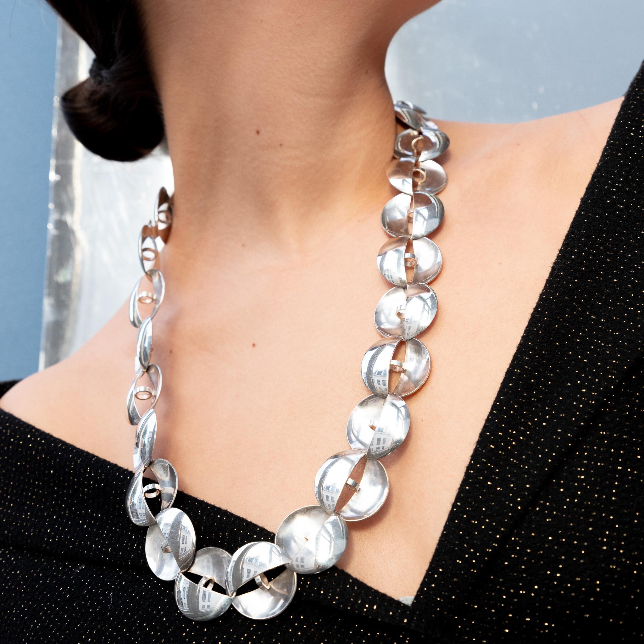 A Silver Necklace by Bernard Laméris For Sale 2