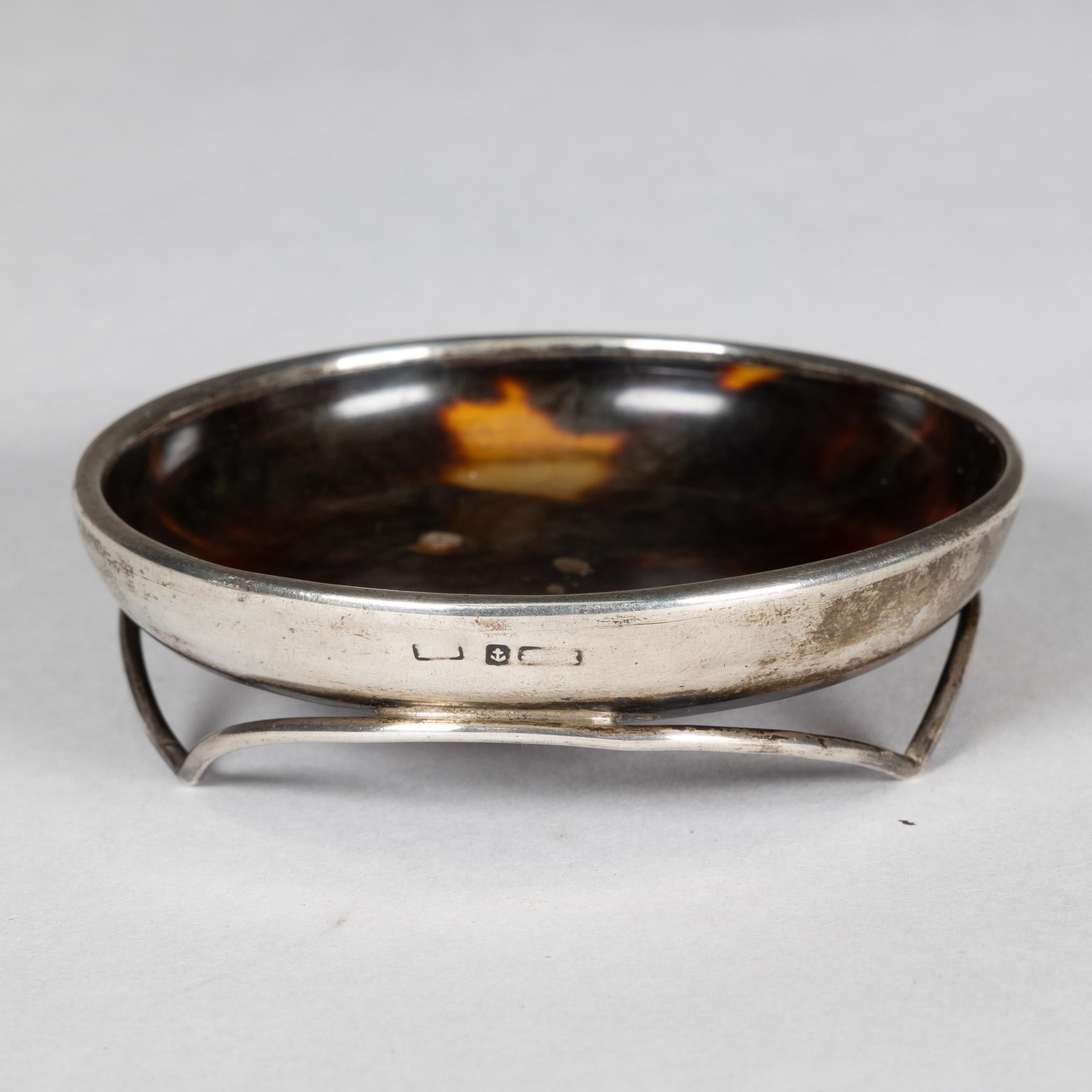 English A silver pin dish with a bakelite centre with silver mark Birmingham For Sale
