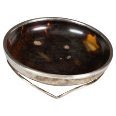 Antique A silver pin dish with a bakelite centre with silver mark Birmingham