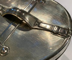 Silver Plate Victorian Ice Bucket in the Shape of a Top Hat Box, 1860s