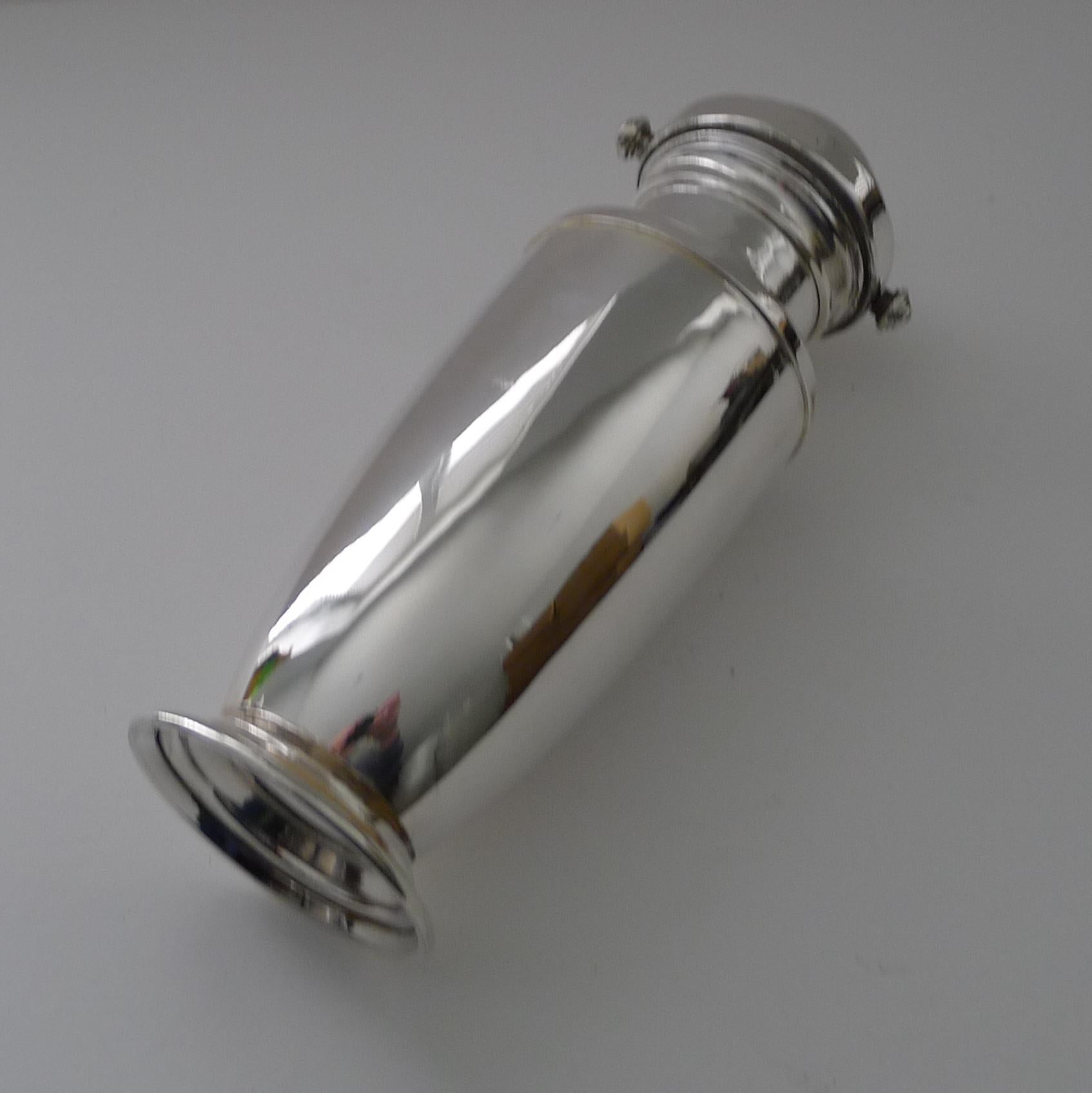 Silver-Plated Art Deco 'Mixit' Recipe Cocktail Shaker, C S Green For Sale 6
