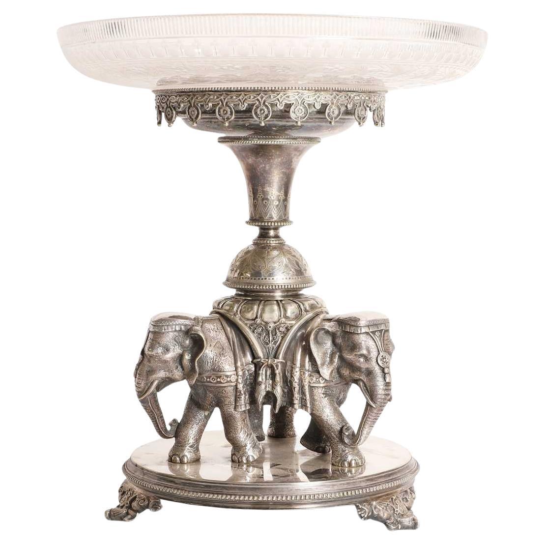 A silver-plated centrepiece, late 19th Century For Sale