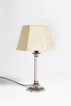 A Silver Plated Column Lamp by The Northern Goldsmiths Company