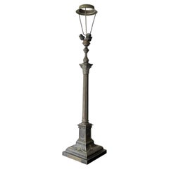 A Silver Plated Column Lamp