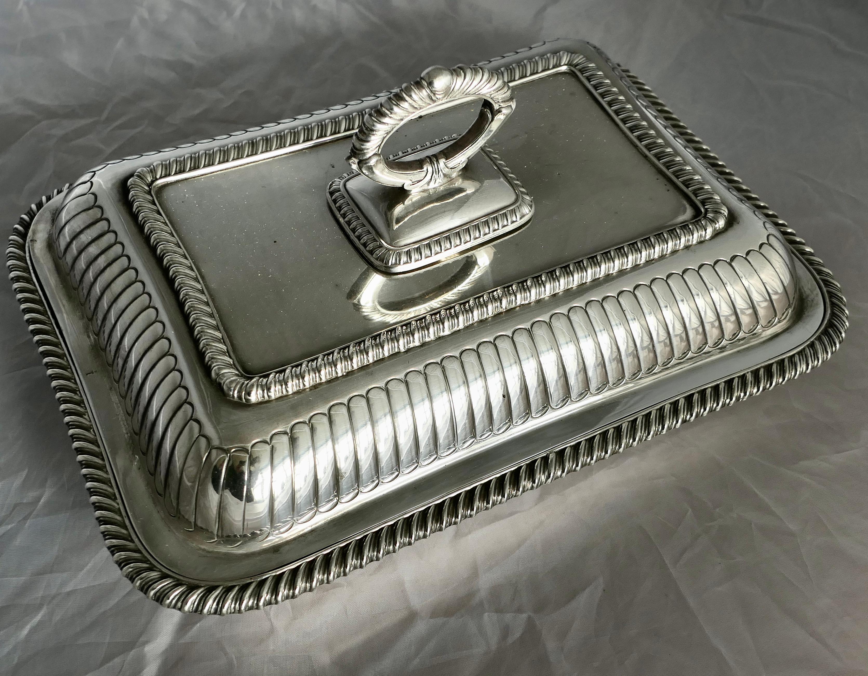 A Silver Plated Entree Dish  by Brook and Son 


An antique Edwardian silver plated entree dish in superb quality silver plate, it has a removable lid and  handle.

The underside is fully marked in good used condition, the dish is 4” high, 11” long
