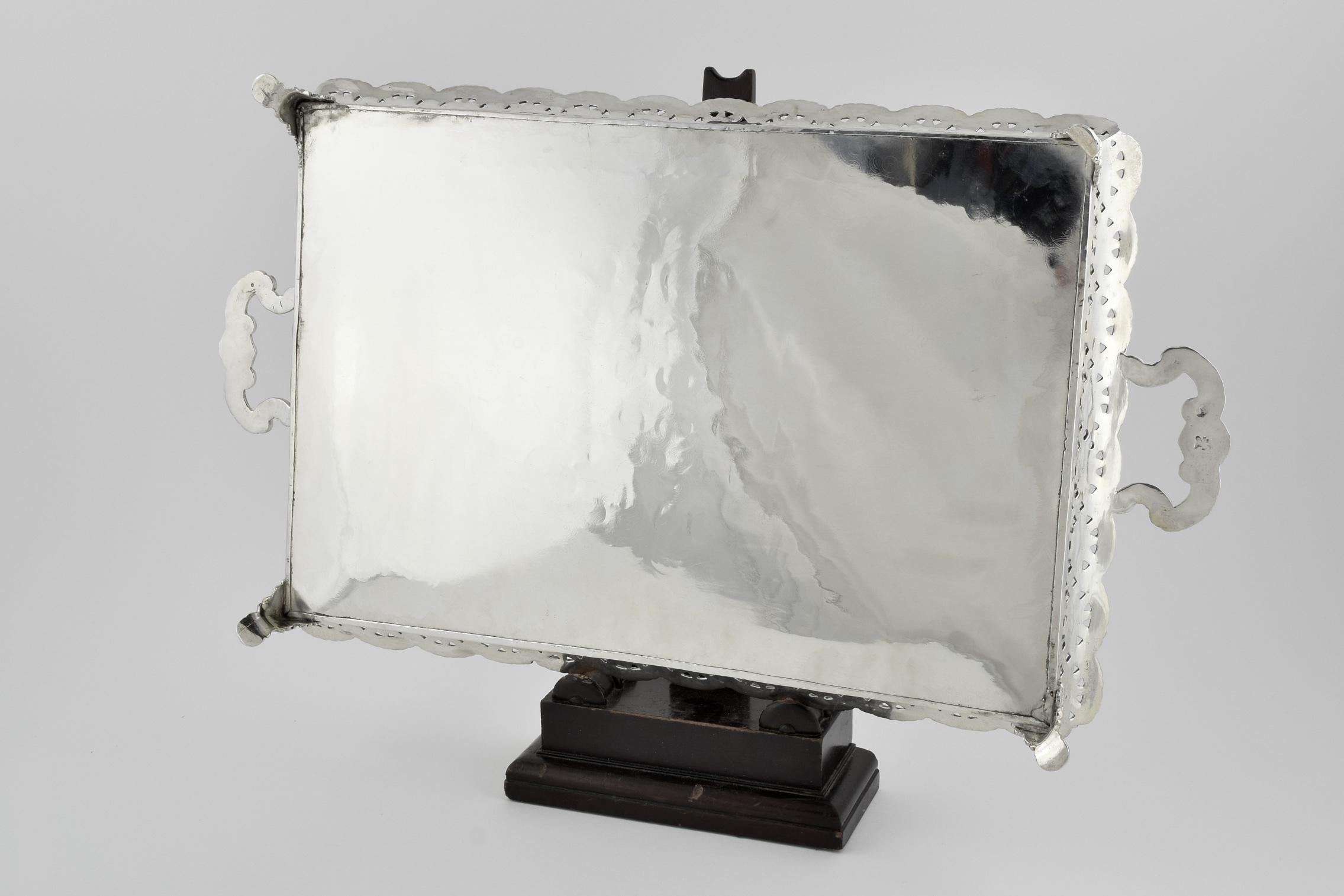 A silver plated gallery tray  For Sale 2