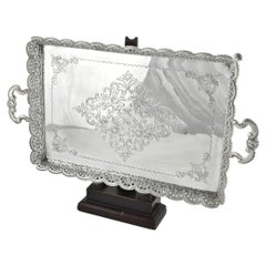 Vintage A silver plated gallery tray 