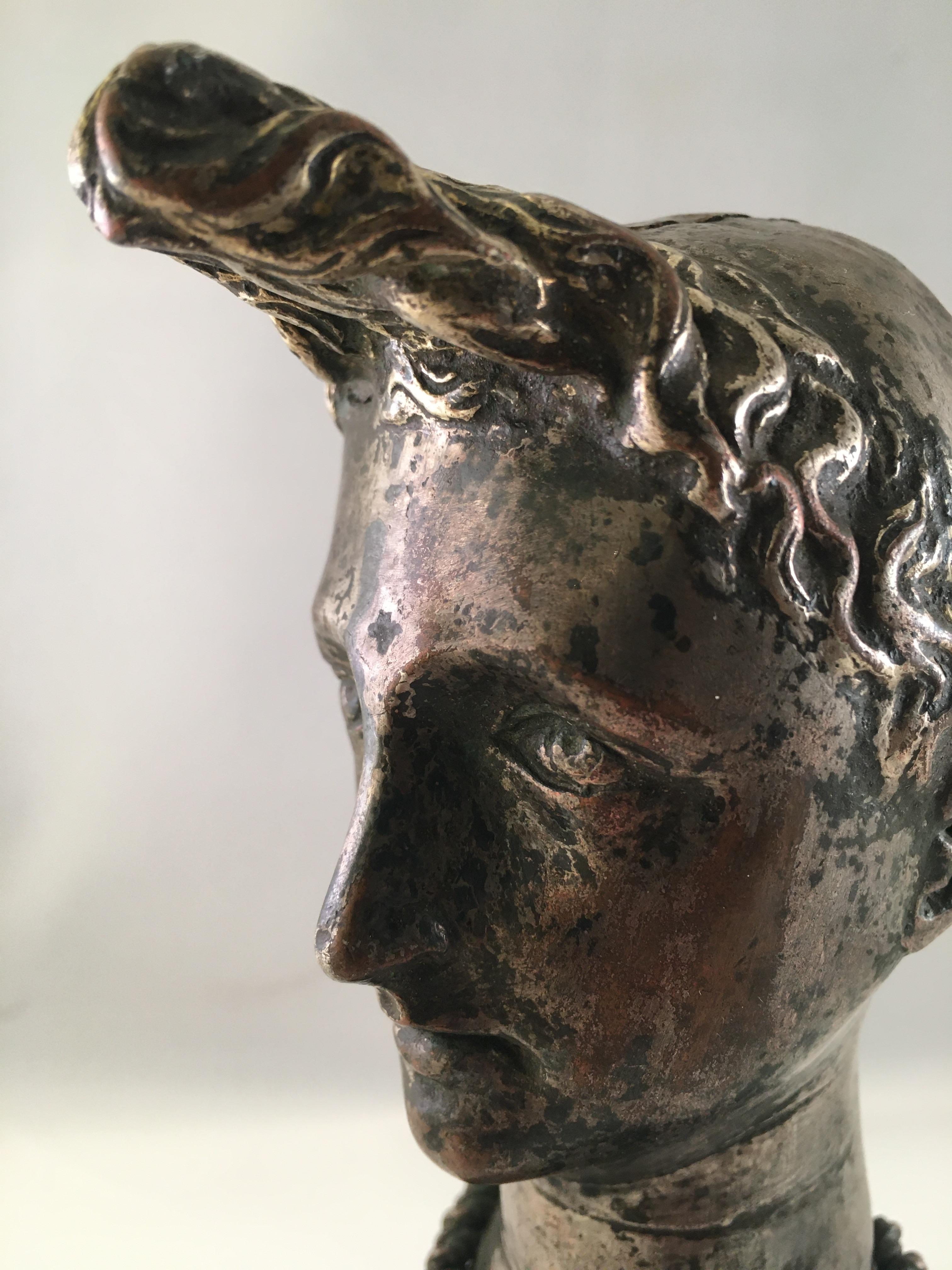 French Silver Plated Head of 