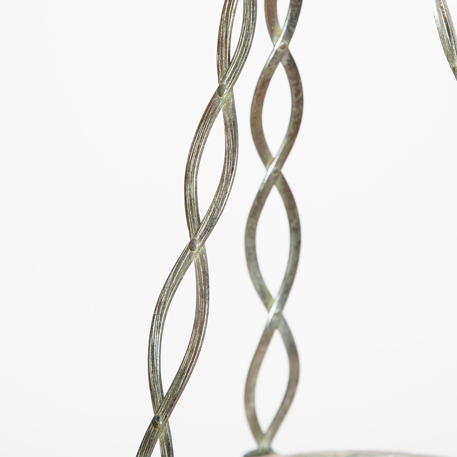 Silver Plated Pendant Light with Cut Glass Bowl by Faraday & Son 5