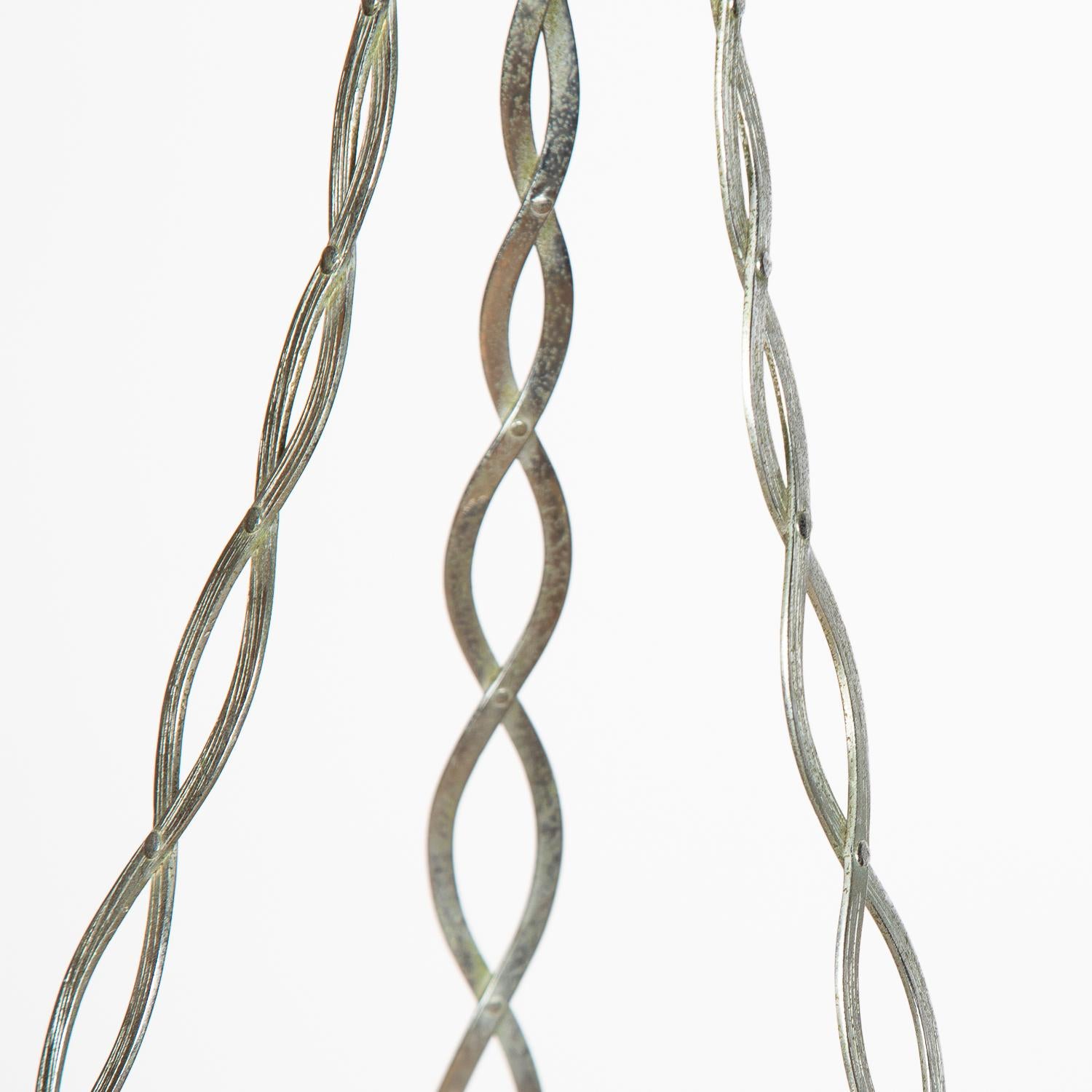 Silver Plated Pendant Light with Cut Glass Bowl by Faraday & Son 4