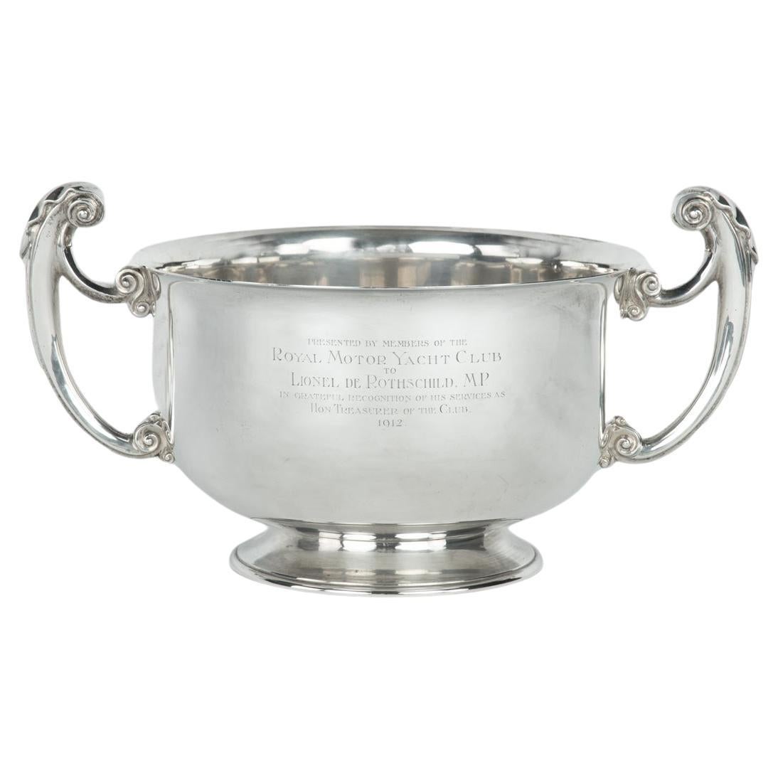 The 'Entente Cordial' silver champagne cooler for the British Motor Boat Club.