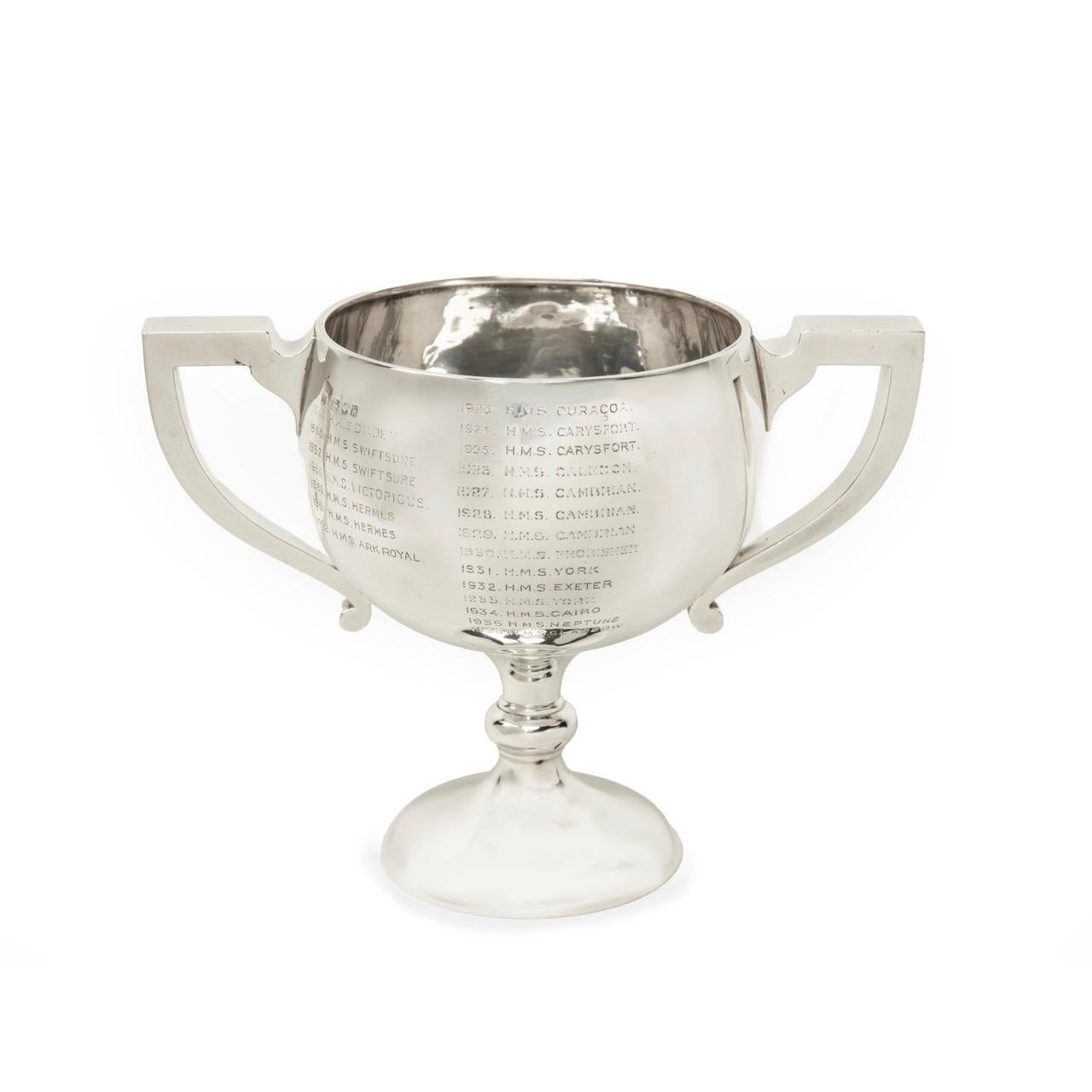 A silver Royal Navy racing cup presented by H.M.S. Curaçao For Sale 2