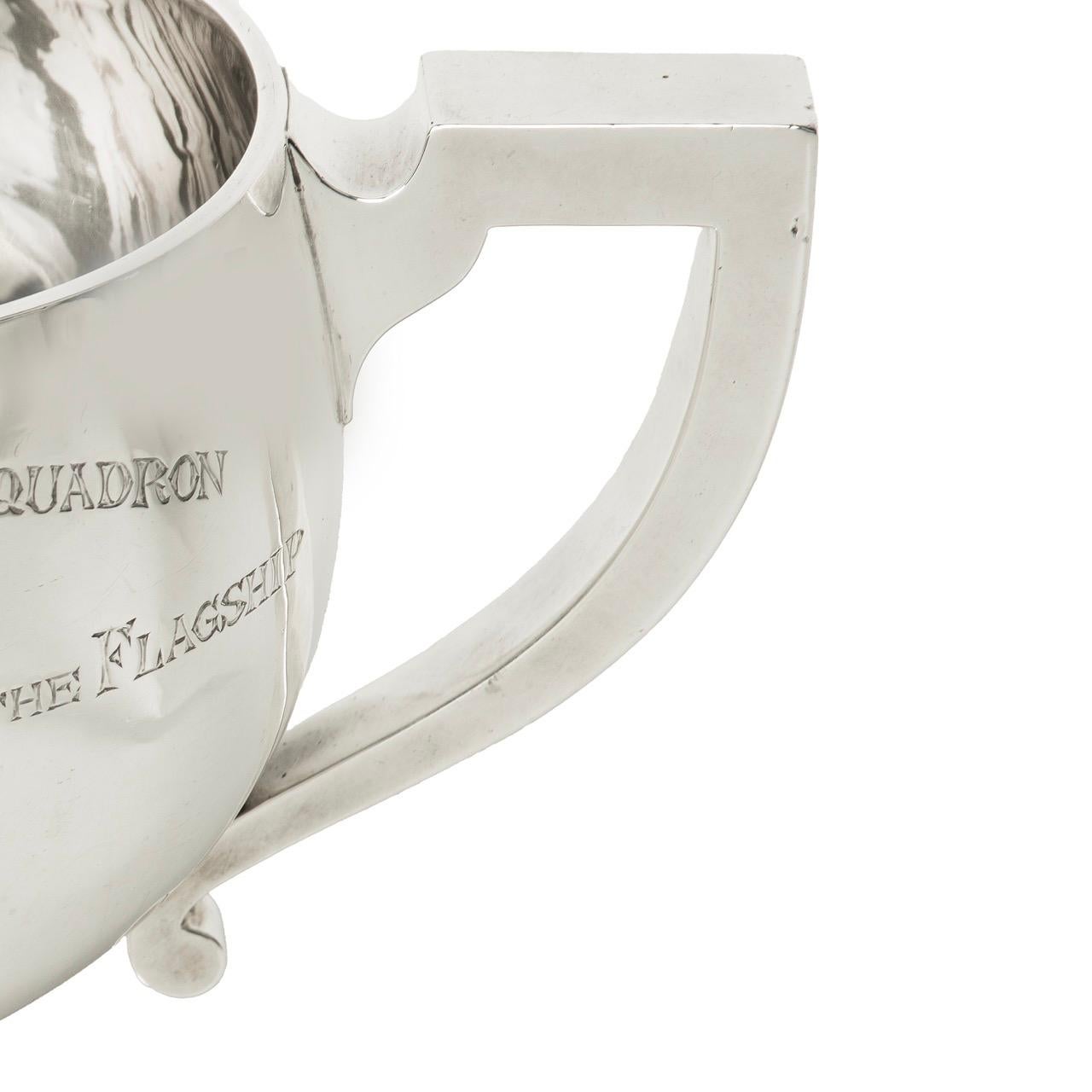 A silver Royal Navy racing cup presented by H.M.S. Curaçao For Sale 3
