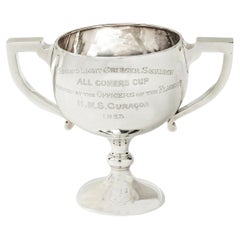 A silver Royal Navy racing cup presented by H.M.S. Curaçao