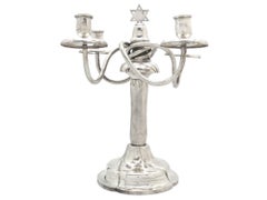 A Silver Shabbat Candelabra, Austria Circa 1925