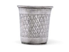 A Silver Shabbat Shot Cup, Poland 19th Century
