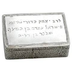 A Silver Snuff Box Belonging to the Holy Mekubal Harav Yitzchak Kaduri