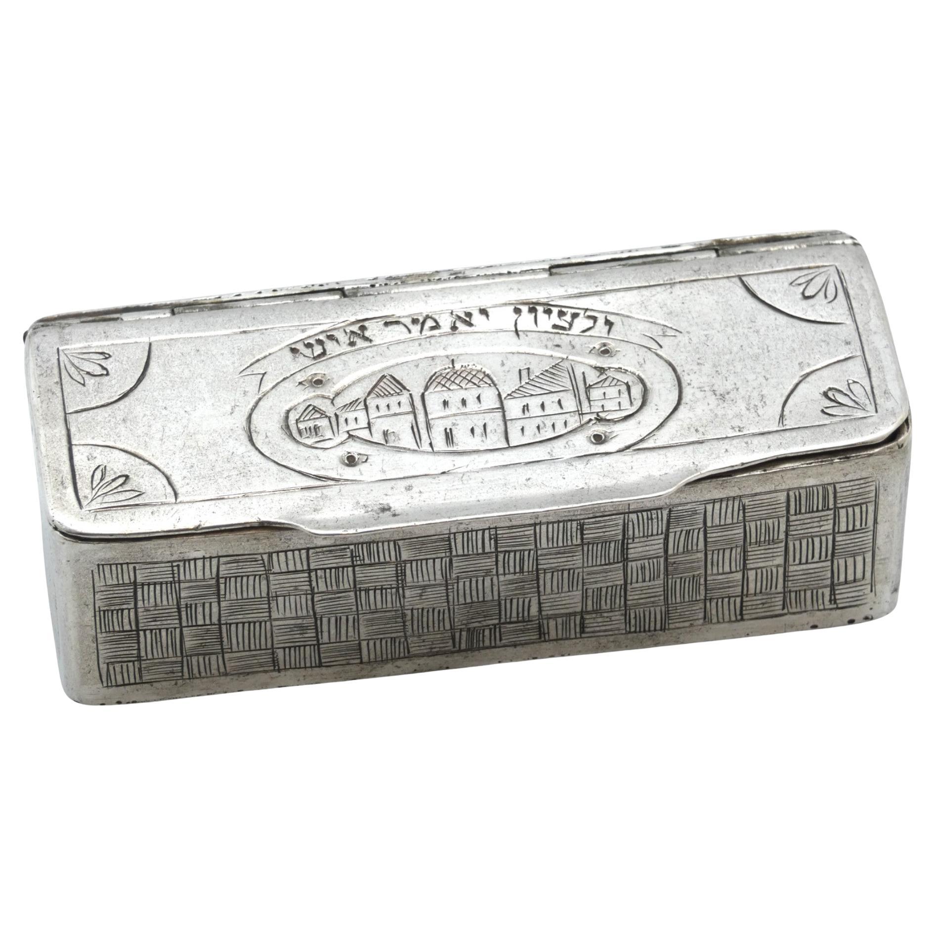 Caja de rapé de plata Sadagura, Ucrania Circa 1880