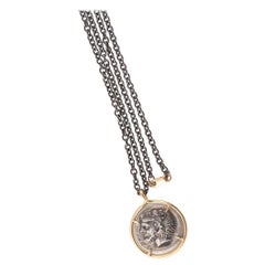 A Silver Tetradrachm Kamarina Set In 18ct Gold Pendant 425 BC - 405 BC