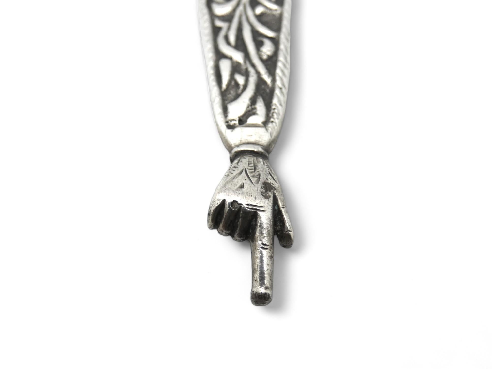 Moroccan A Silver Torah Pointer, Morocco 1931 For Sale