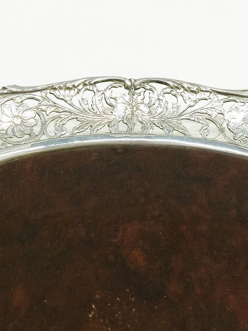 Niederländisches Serviertablett aus Silber, datiert 1948 im Angebot 4