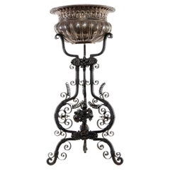 Lavabo aus versilbertem Kupfer und Schmiedeeisen, spanisch, um 1780