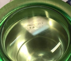 Massimo Vignelli Silvered Metal Box with Murano Mouth Blown Glass Lid