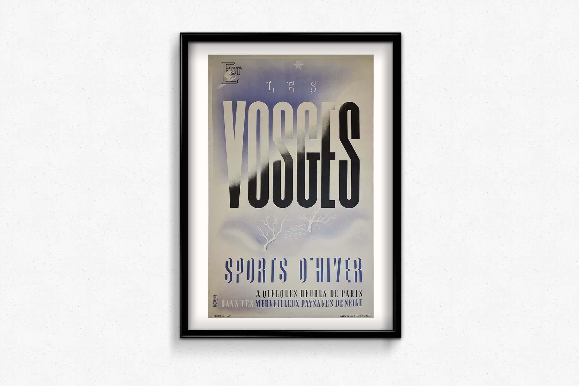 Simons Original-Reiseplakat für „Les Vosges Sports d'Hiver“ aus dem Jahr 1930 im Angebot 1