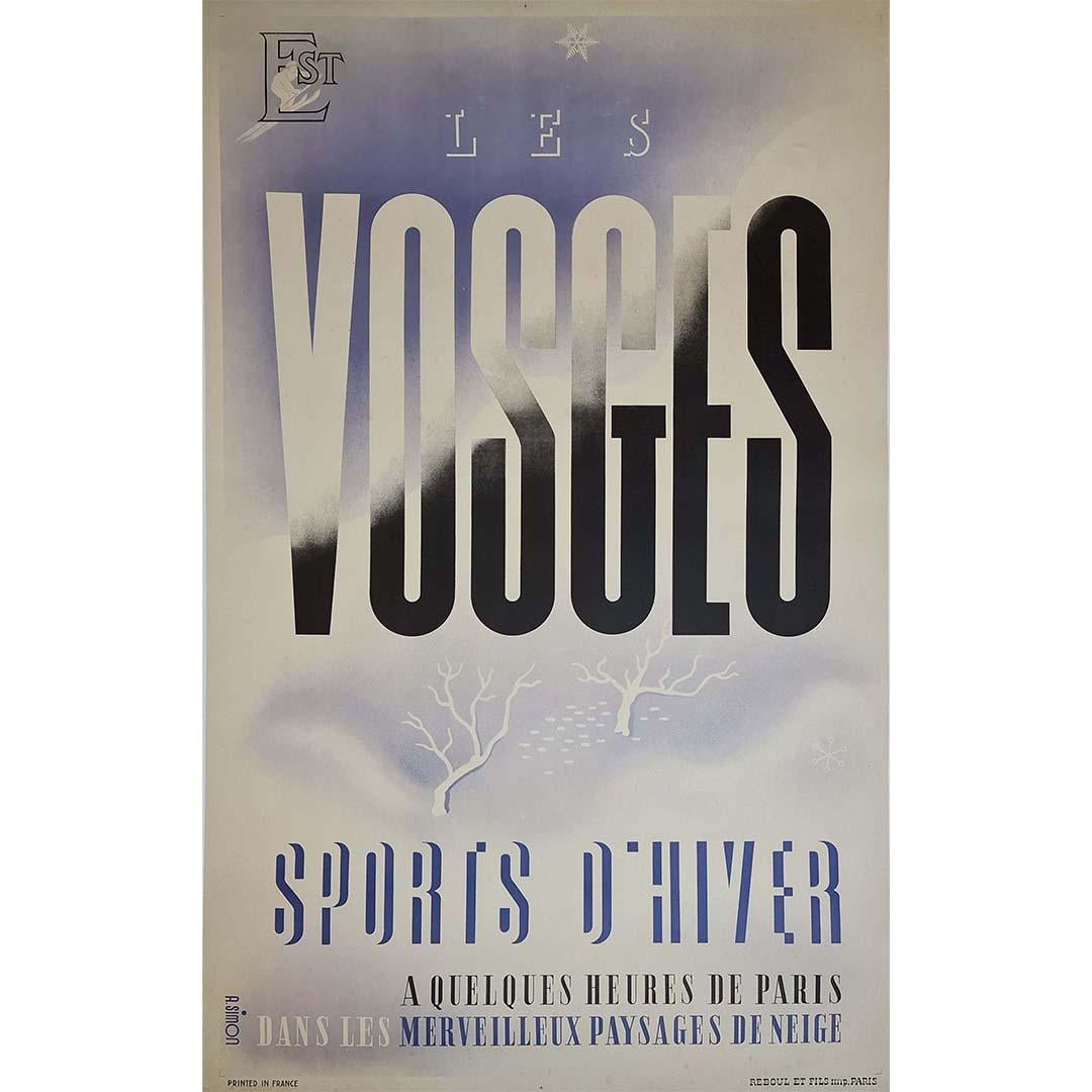 Circa 1930 Simon's original travel poster for "Les Vosges Sports d'Hiver" - Print by A. Simon