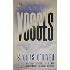 Vintage Circa 1930 Simon's original travel poster for "Les Vosges Sports d'Hiver"