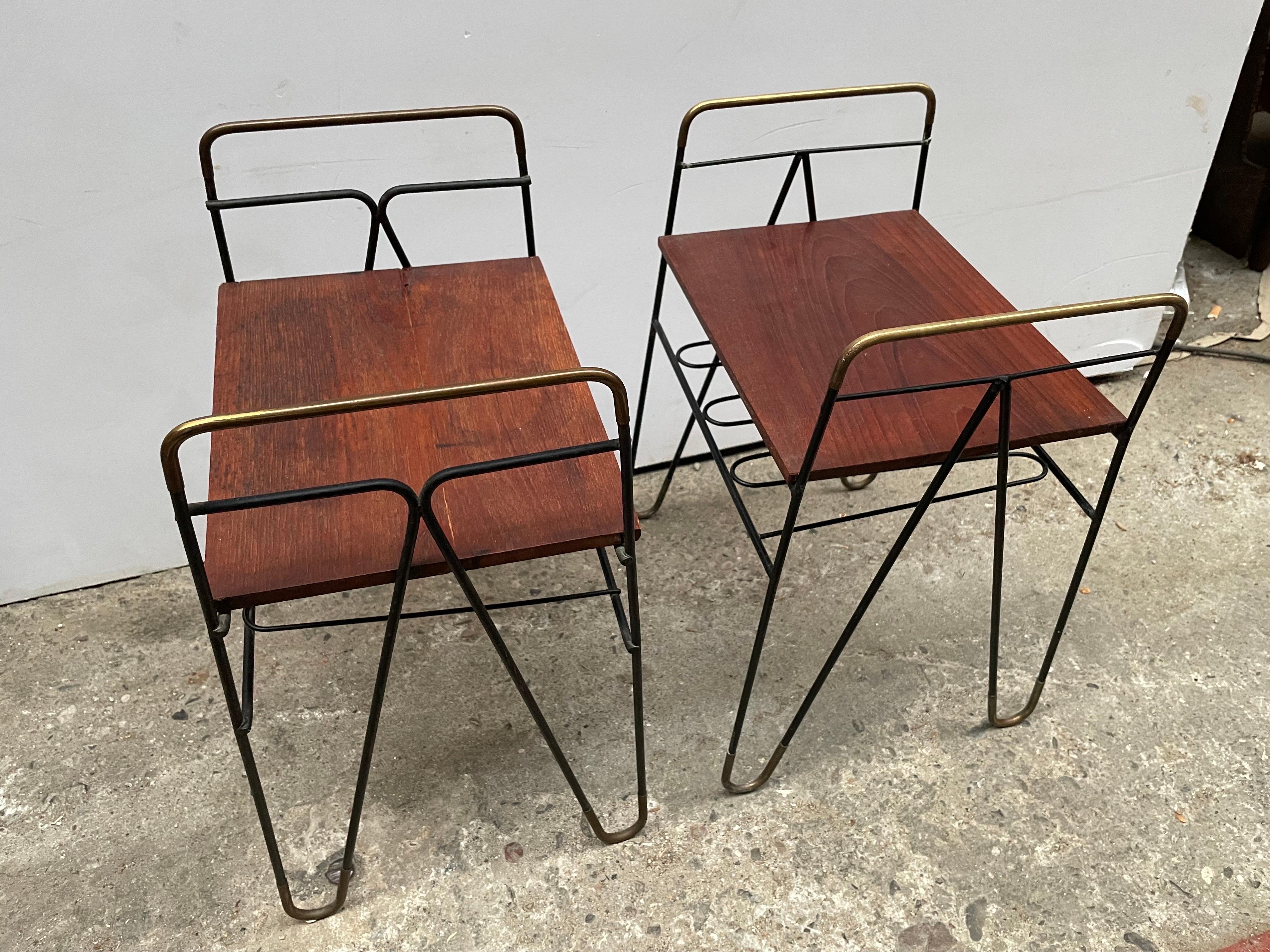Simple Danish Set of Metal Nightstands from the 1960´S For Sale 5