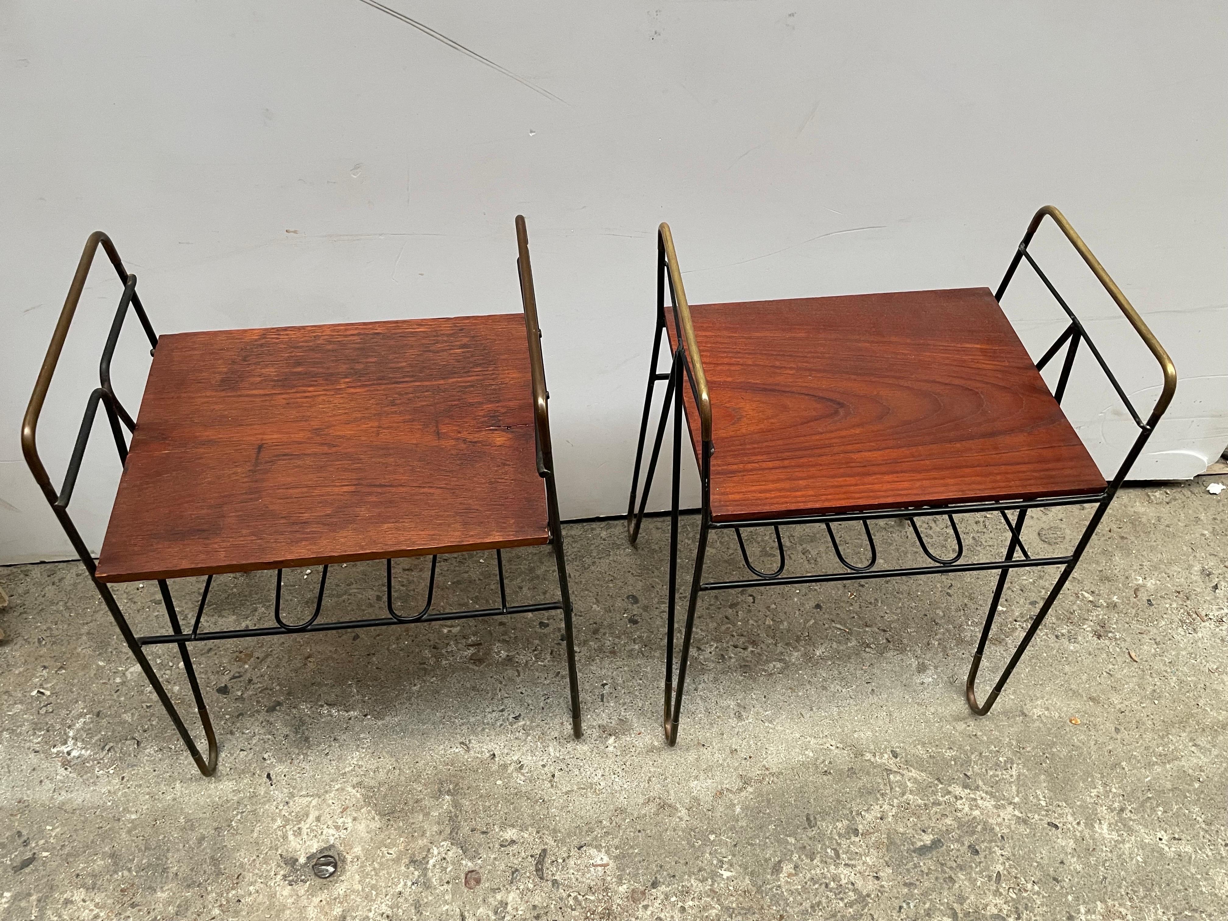Mid-20th Century Simple Danish Set of Metal Nightstands from the 1960´S For Sale
