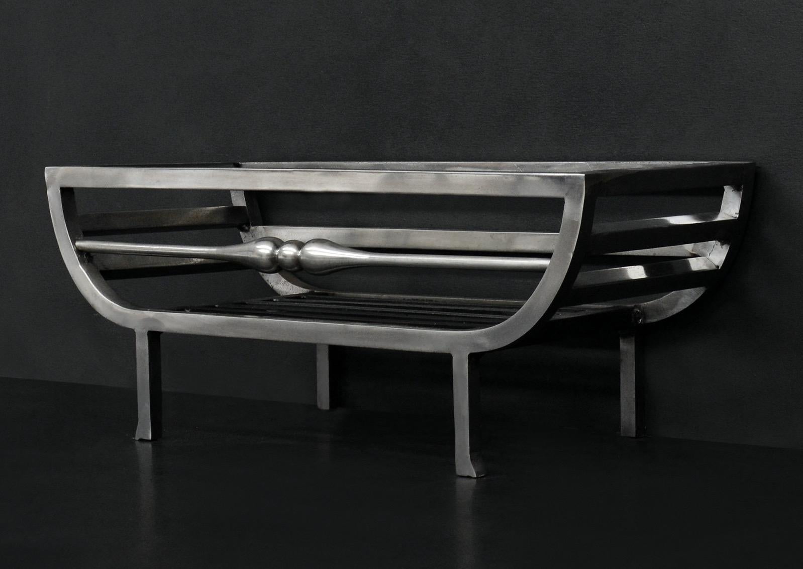 XXIe siècle et contemporain Une petite grille de cheminée en acier poli en vente